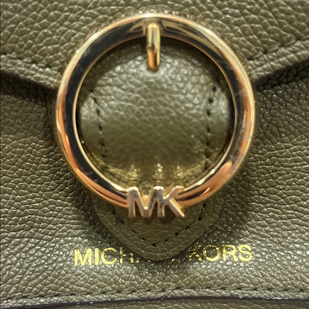 Michael Kors Green Leather Bag with Gold Accent